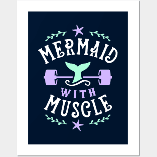 Mermaid With Muscle Posters and Art